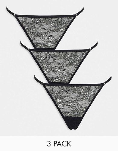 Zella - Lot de 3 strings à lanières - Hunkemoller - Modalova