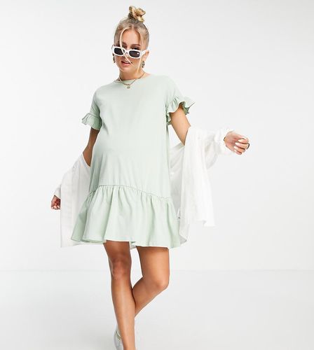 X Brooke Vincent - Robe courte droite à volants - sauge - In The Style Maternity - Modalova