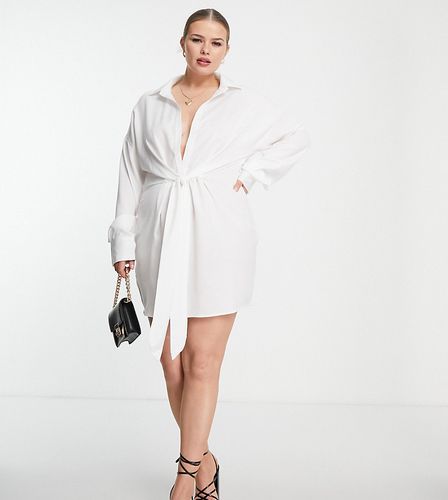 Exclusivité - Robe chemise nouée sur le devant - In The Style Plus - Modalova