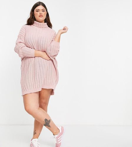 X Billie Faiers - Robe pull oversize en maille à col roulé - In The Style Plus - Modalova