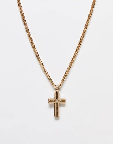 Collier chaîne à maillons ronds avec pendentif croix - Icon Brand - Modalova