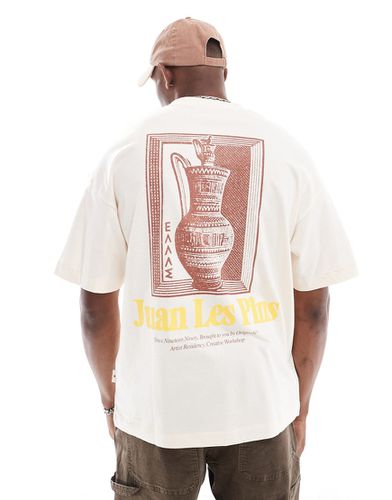 T-shirt oversize avec imprimé vase au dos - Crème - Jack & Jones - Modalova