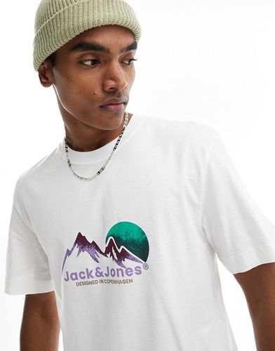 T-shirt à imprimé montagne - Jack & Jones - Modalova