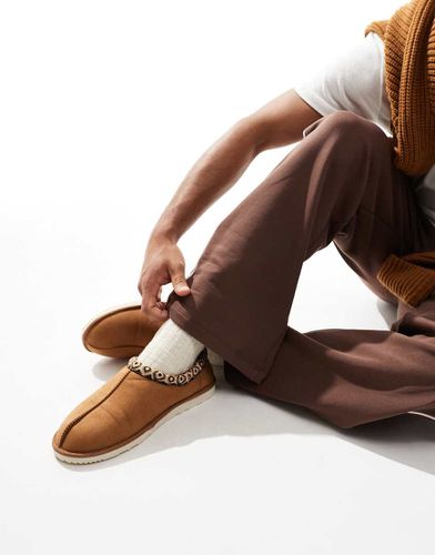 Chaussons façon mules imitation daim - Fauve - Jack & Jones - Modalova