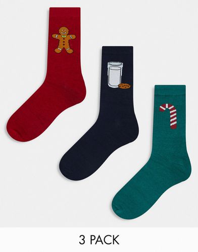 Coffret cadeau avec 3 paires de chaussettes de Noël - Jack & Jones - Modalova