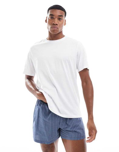 Ensemble de pyjama en coton t-shirt et short à rayures - Blanc et - Jack & Jones - Modalova