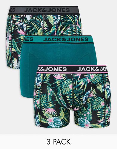 Lot de 3 boxers à imprimé tropical - Jack & Jones - Modalova