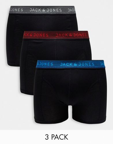 Lot de 3 boxers à taille colorée - Noir - Jack & Jones - Modalova