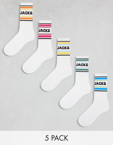 Lot de 5 paires de chaussettes de tennis multicolores - Jack & Jones - Modalova