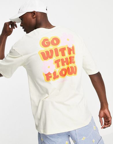 Originals - T-shirt oversize avec imprimé Go with the Flow dans le dos - Jack & Jones - Modalova