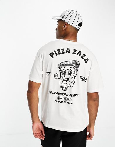 Originals - T-shirt oversize avec imprimé pizza dans le dos - Jack & Jones - Modalova