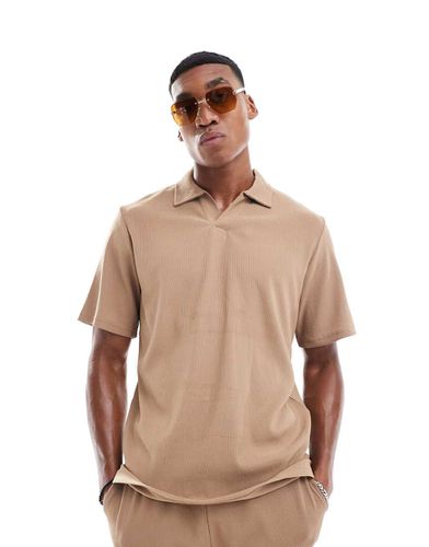 Polo d'ensemble plissé avec col à revers - Kaki - Jack & Jones - Modalova