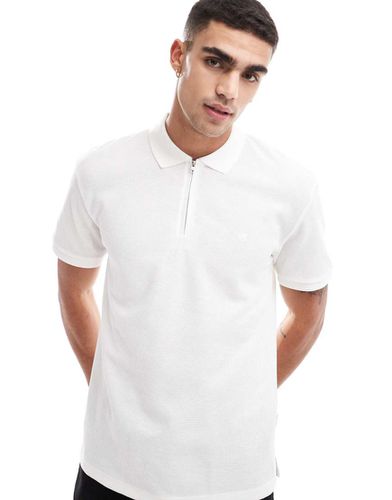 Polo zippé en tissu gaufré - Jack & Jones - Modalova