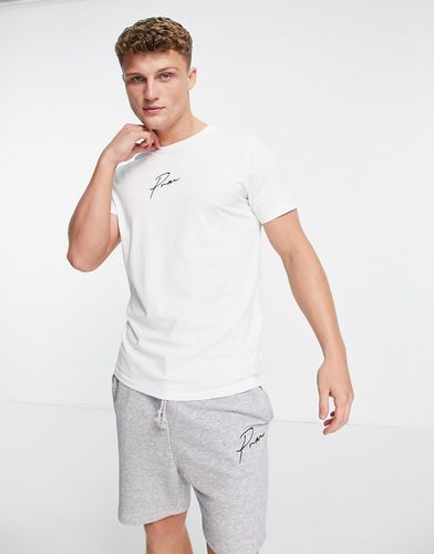 Premium - Ensemble confort avec short et t-shirt à inscription logo - Blanc et gris - Jack & Jones - Modalova