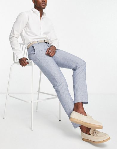 Premium - Pantalon de costume coupe slim en lin mélangé - clair - Jack & Jones - Modalova