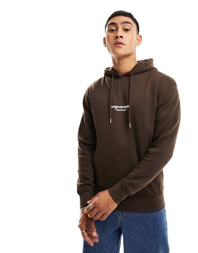 Sweat à capuche oversize avec imprimé logo Originals - Marron - Jack & Jones - Modalova