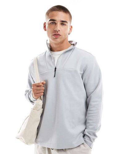 Sweat épuré en tissu technique avec col zippé - clair - Jack & Jones - Modalova