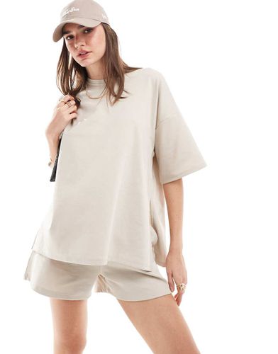 T-shirt oversize d'ensemble avec fente sur le côté - Taupe - Jdy - Modalova