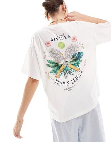 T-shirt oversize à imprimé Tennis Riviera au dos - Jjxx - Modalova