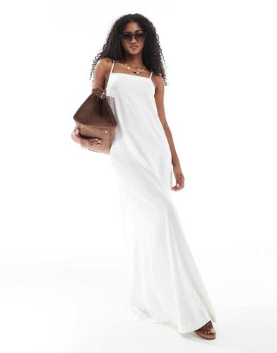 Robe longue en lin mlang - Crme - Jjxx - Modalova