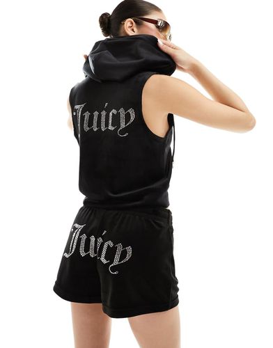 Gilet de survêtement d'ensemble en velours à strass - Juicy Couture - Modalova