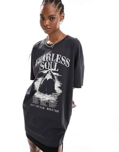 T-shirt oversize à imprimé Fearless Soul - délavé - Only - Modalova