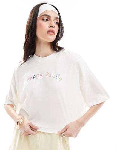T-shirt crop top à imprimé Happy Place - Only - Modalova