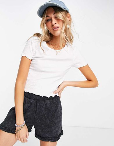 Crop top avec manches aux bords ondulés - Only - Modalova