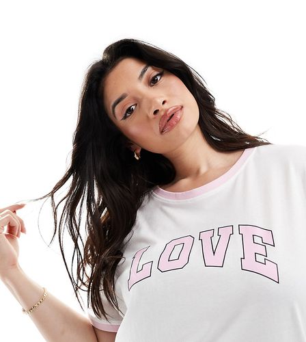 T-shirt coupe carrée à imprimé Love - Only Curve - Modalova