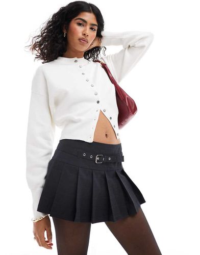 Jupe-short courte à ceinture et carreaux - Anthracite - Only - Modalova