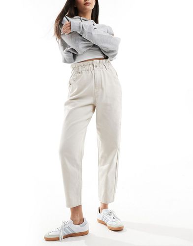 Pantalon à taille haute froncée - Blanc cassé - Only - Modalova