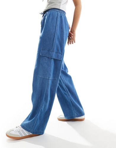 Pantalon cargo ample en jean - moyen - Only - Modalova