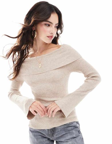 Pull en maille à épaules dénudées - Beige - Only - Modalova