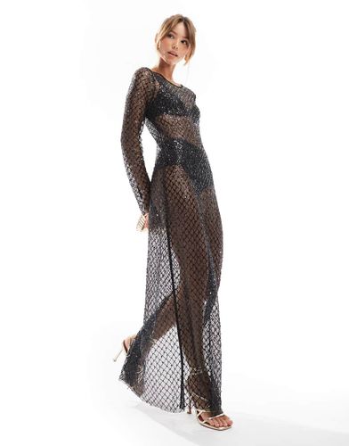 Robe longue en maille ajourée à sequins - Only - Modalova