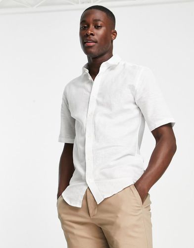 Chemise ajustée à manches courtes en lin mélangé - Only & Sons - Modalova