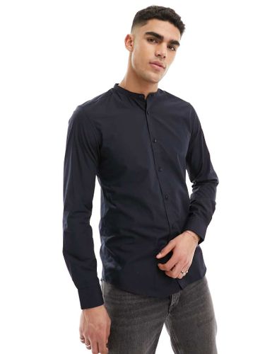 Chemise en popeline avec col grand-père - Only & Sons - Modalova