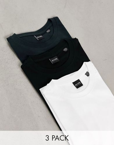 Lot de 3 t-shirts - Blanc/bleu marine/noir - Only & Sons - Modalova