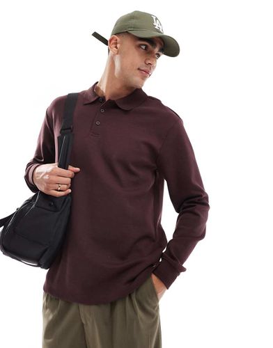 Pull décontracté style polo à manches longues - Bordeaux - Only & Sons - Modalova