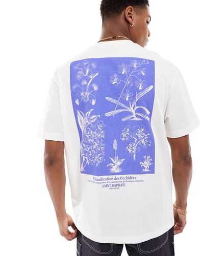 T-shirt décontracté avec imprimé fleurs au dos - cassé - Only & Sons - Modalova