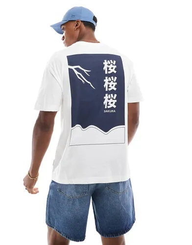 T-shirt décontracté avec imprimé japonais - cassé - Only & Sons - Modalova