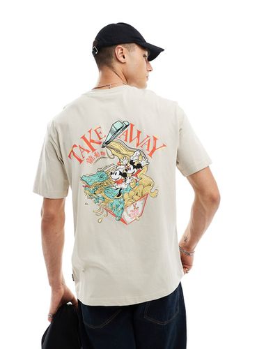 T-shirt oversize avec imprimé Mickey Mouse au dos - Taupe - Only & Sons - Modalova