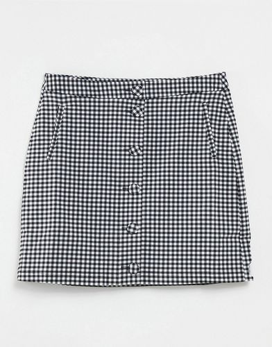 Mini-jupe boutonnée motif vichy - Oasis - Modalova