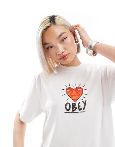 T-shirt à manches courtes et motif caur - Obey - Modalova