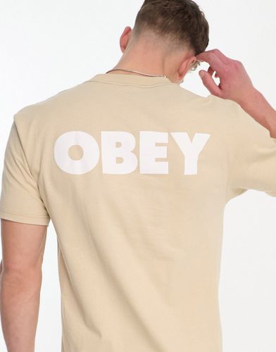 T-shirt avec imprimé logo large dans le dos - Beige - Obey - Modalova