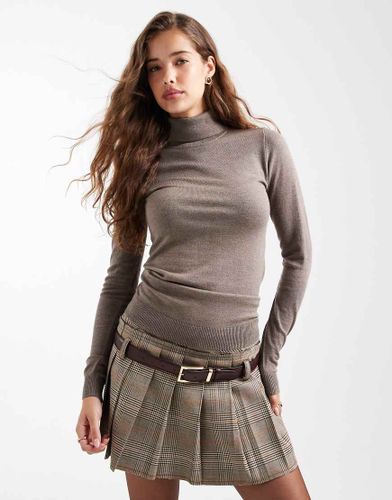 Top en maille à col roulé avec manches longues - Morille chiné - Object - Modalova