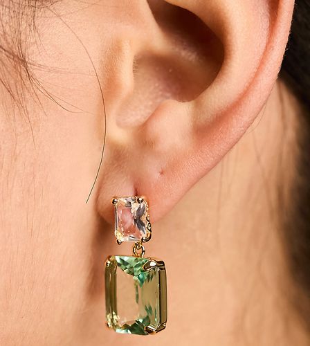 Boucles d'oreilles pendantes en plaqué or 18 carats avec cristal - Orelia - Modalova