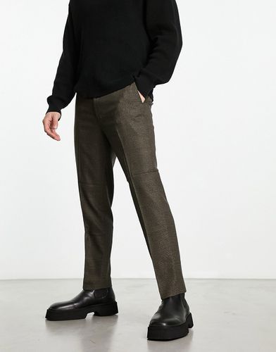 Pantalon élégant coupe slim courte à carreaux - Marron - Original Penguin - Modalova