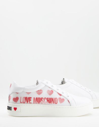 Baskets à imprimé caurs - et rouge - Love Moschino - Modalova
