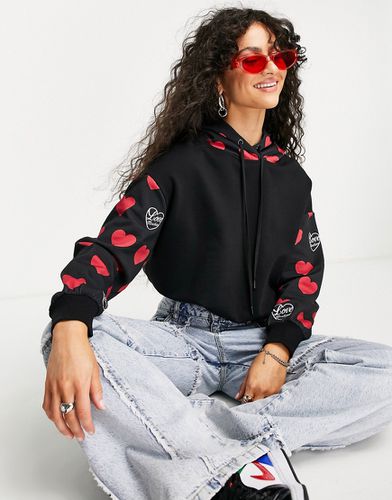 Femme Vêtements Articles de sport et dentraînement Sweats à capuche Sweat En Jersey De Coton Imprimé Logo À Capuche Coton Moschino en coloris Noir 