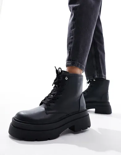 Bottines chunky style chaussures de randonnée à semelle plateforme - London Rebel - Modalova